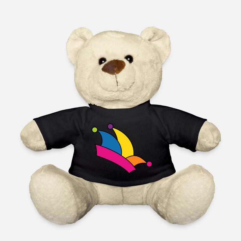 Narrenkappe Fasching Regenbogenfarben Kostüm Narr - Teddy - Schwarz