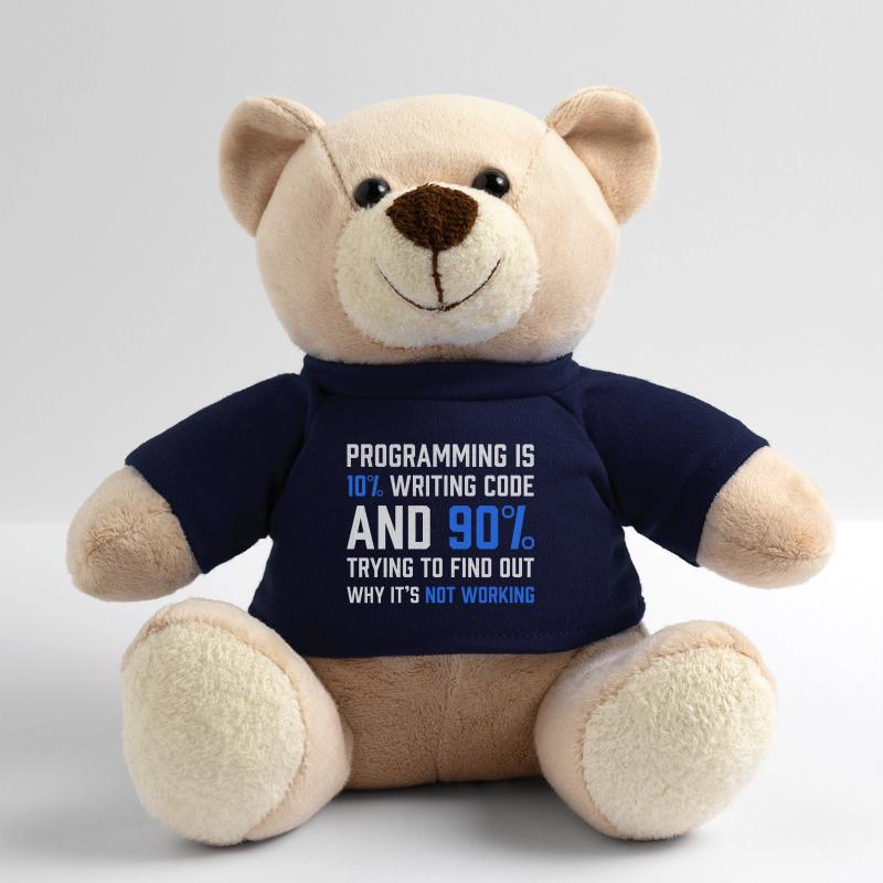"Programmierung ist 10% Code schreiben" Geschenkprogrammierer Teddy