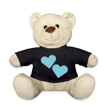 Bayrische Herzen als Patches. - Teddy - Schwarz - Vorne