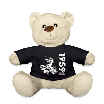 65ème Anniversaire Pêcheur Pêche 1959 Millésime 1959 - Nounours - noir - Devant