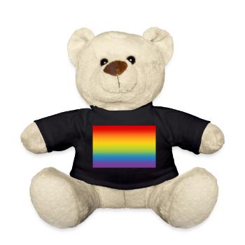 Drapeau arc-en-ciel drapeau LGBT CSD Gay Pride - Nounours - noir - Devant