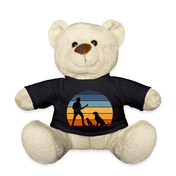 Guitar Player Pet Dog Animal Musician Bassist - Teddy Bear - black - Front
