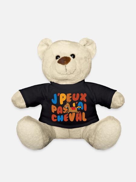 Je Peux Pas J'ai Cheval Retro Vintage - Nounours - noir