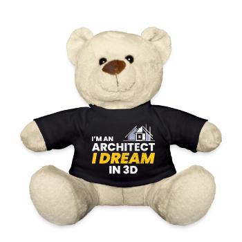 Architect 3D Dream Construction Architecture Funny - Teddy Bear - black - Front