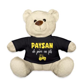 Tracteur paysan de père en fils agriculteur - Nounours - noir - Devant