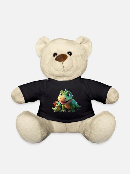 Funny Dino Friends Cute - Teddy Bear - black