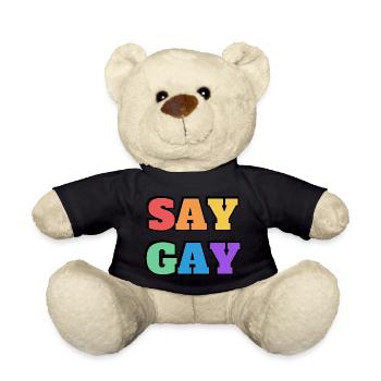 SAY GAY - LGBTQ pride accessories - Teddy Bear - black - Front