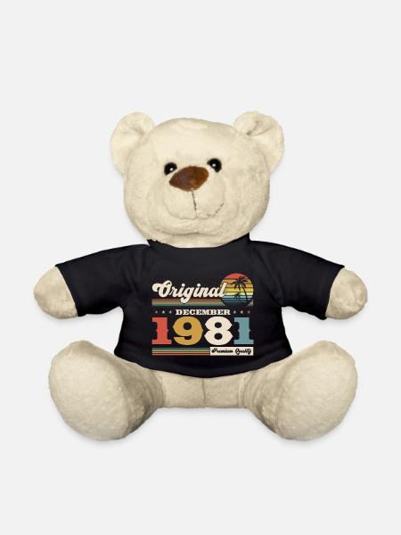 44. Geburtstag Original Dezember 1981 Jahrgang 81 - Teddy - Schwarz