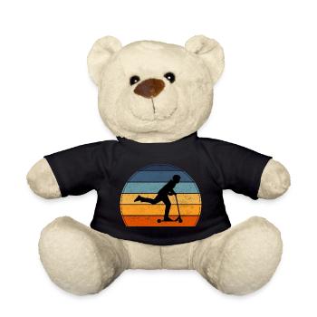 Stunt Scooter Freestyle Scootering Vintage Retro - Teddy Bear - black - Front