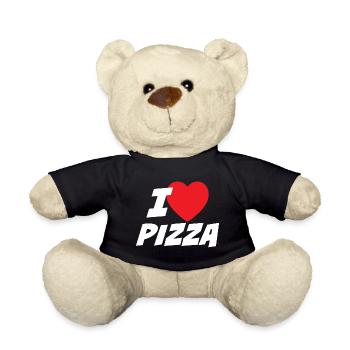 Ich liebe Pizza - Teddy - Schwarz - Vorne