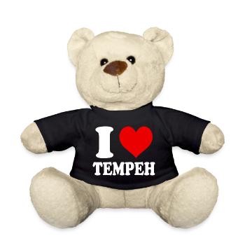 Ich liebe Tempeh Veganes Gemüse Essen Lustiges Herz - Teddy - Schwarz - Vorne