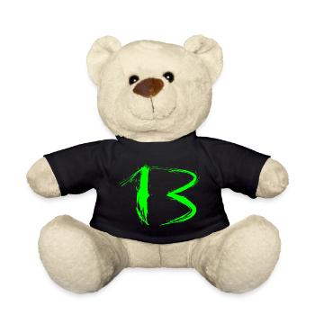 Numéro 13 favori numéro brosse de dessin vert clair vert - Nounours - noir - Devant