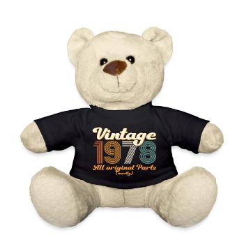 Original vintage 1978 44th birthday gift - Teddy Bear - black - Front