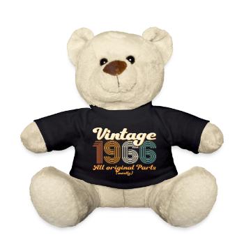 Cadeau original vintage 1966 56ème anniversaire - Nounours - noir - Devant
