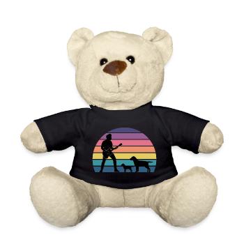 Guitar Player Pet Dog Animal Musician Bassist - Teddy Bear - black - Front