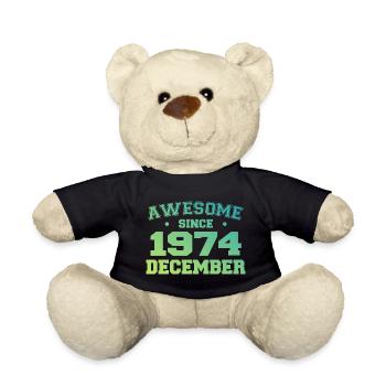 Geburtstag Dezember 1974 - Geschenk Dezember 1974 - Teddy - Schwarz - Vorne