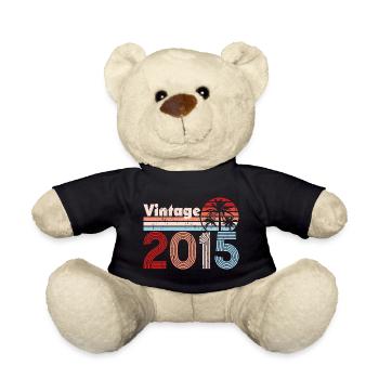 Millésime 2015 Palmiers Rétro Anniversaire - Nounours - noir - Devant