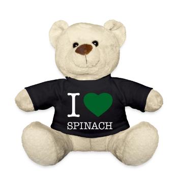 I LOVE SPINACH Spinat - Teddy - Schwarz - Vorne