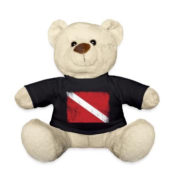 Flag Dive Dive Scuba Diving Signal Symbol - Teddy Bear - black - Front