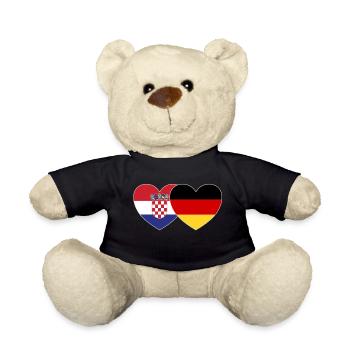 Kroatien Deutschland Flagge Herz - Teddy - Schwarz - Vorne