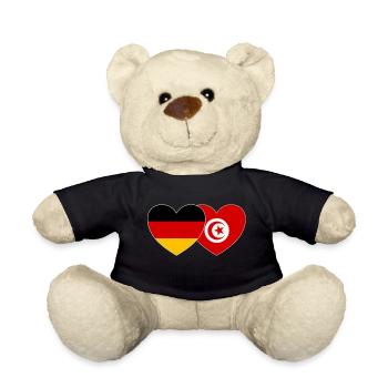 Allemagne Tunisie Drapeau Coeur - Nounours - noir - Devant