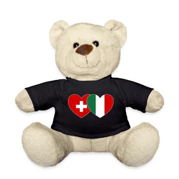 Suisse Italie Drapeau Cœur - Nounours - noir - Devant