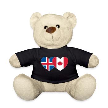 Cœur du drapeau du Canada de l’Islande - Nounours - noir - Devant