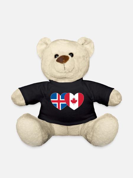 Island Kanada Flagge Herz - Teddy - Schwarz