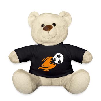 Flaming soccer ball - Teddy Bear - black - Front