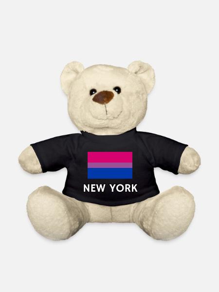 Bi Pride Flag New York - Teddy Bear - black