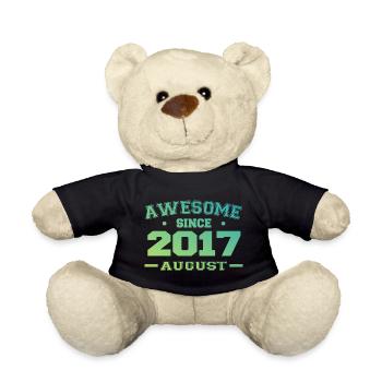2017 Août Année Naissance Anniversaire Août 2017 - Nounours - noir - Devant