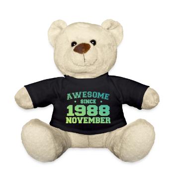 Né Novembre 1988 Cadeau Anniversaire Novembre 1988 - Nounours - noir - Devant