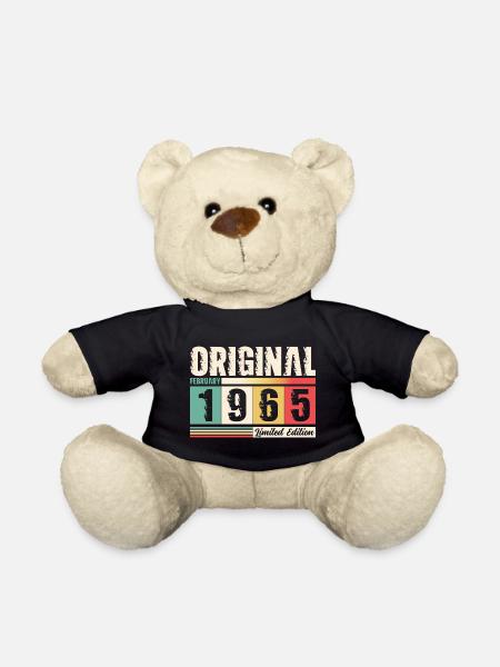 60th Birthday Gift Husband Original February 1965 - Teddy Bear - black