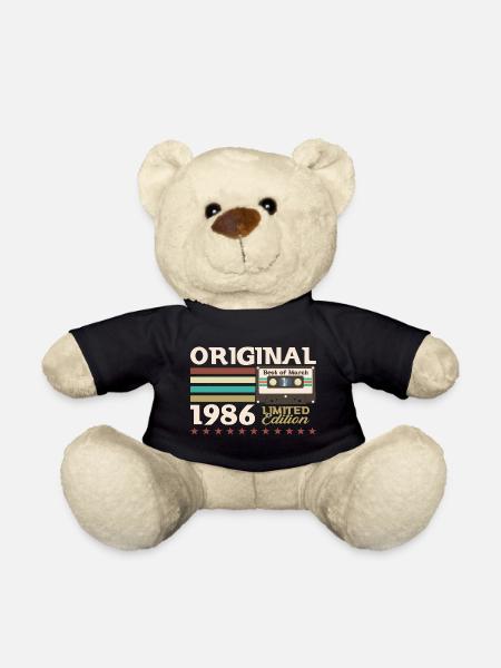 39. Geburtstag Kassette Februar Jahrgang 1986 - Teddy - Schwarz