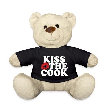 Kiss the cook - kochen - Spruch - Teddy Bear - black - Front