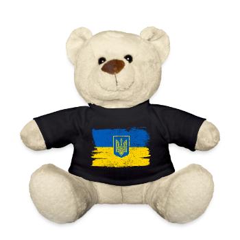 Ucraina Bandiera Ukraine Flag Peace Vintage - Teddy Bear - black - Front