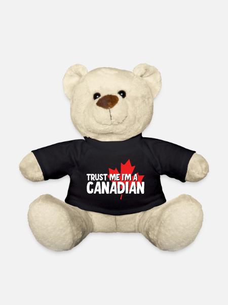 Trust Me, I Am Canadian - Teddy Bear - black