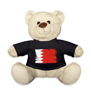 Bahrain Bandiera Bahrein Flag Peace Vintage - Teddy Bear - black - Front