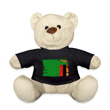 Zambia Bandiera Flag Peace Vintage - Teddy Bear - black - Front