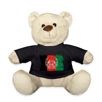 Afghanistan Old Bandiera Flag Peace Vintage - Teddy Bear - black - Front