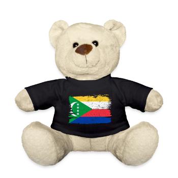 Comoros Bandiera Flag Peace Vintage - Teddy Bear - black - Front