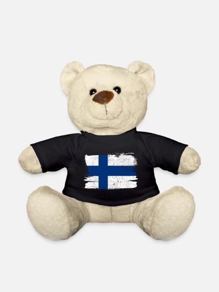 Finnland Flagge Flagge Frieden Vintage - Teddy - Schwarz