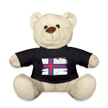 Faroe Islands Flag Flag Peace Vintage - Teddy Bear - black - Front