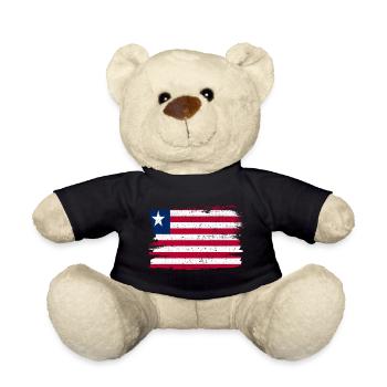 Liberia Flag Flag Peace Vintage - Teddy Bear - black - Front