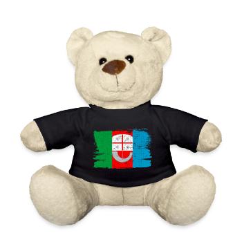 Drapeau de la Ligurie Drapeau Italie Paix Vintage - Nounours - noir - Devant