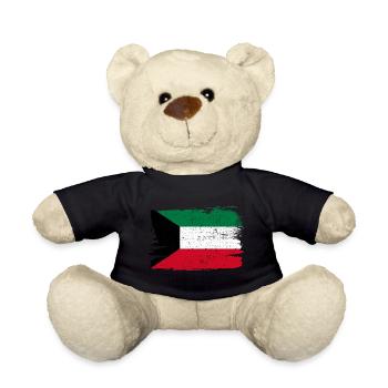 Kuwait Flag Flag Peace Vintage - Teddy Bear - black - Front