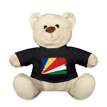 Drapeau des Seychelles Drapeau de la paix Vintage - Nounours - noir - Devant