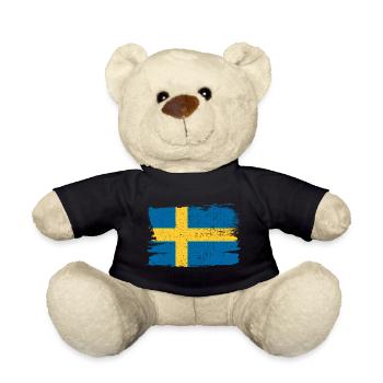 Sweden Flag Flag Peace Vintage - Teddy Bear - black - Front