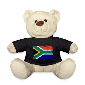 Südafrika Flagge Flagge Frieden Vintage - Teddy - Schwarz - Vorne