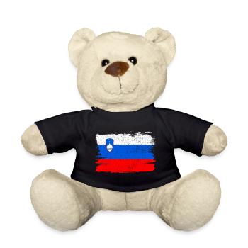 Slovenia Flag Flag Peace Vintage - Teddy Bear - black - Front
